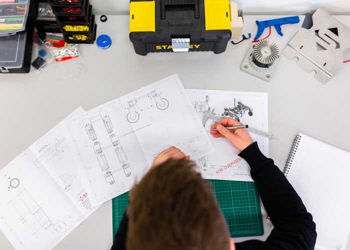 Engineer working with industrial machinery